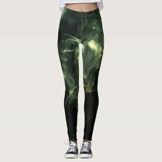 Leggings Neon Green Smoke Design boven zwart