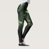Leggings Neon Green Smoke Design boven zwart (Rechts)