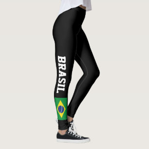 Leggings onder Braziliaanse vlag voor sportfitness