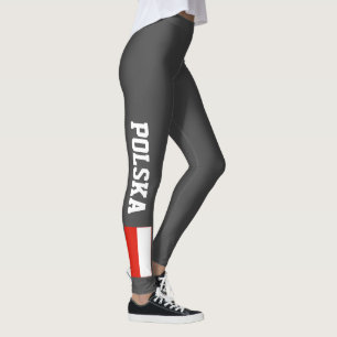 Leggings onder Poolse vlag voor sportfitness yoga