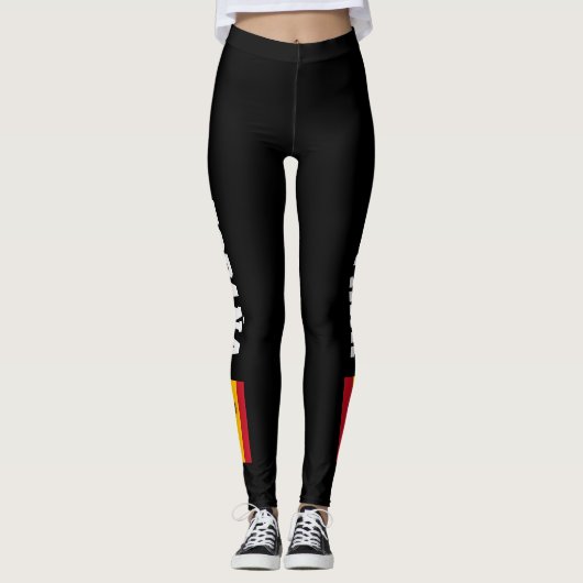Leggings onder Spaanse vlag voor fitnesssport (Voorkant)