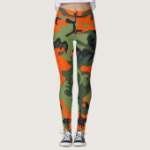 Leggings Oranje Camouflage voor jagers (Voorkant)