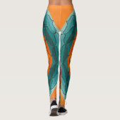 Leggings Oranje en Turquoise Lotus Mandala (Achterkant)