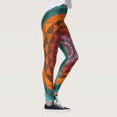 Leggings Oranje en Turquoise Lotus Mandala (Rechts)