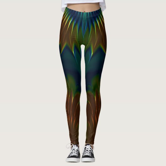 Leggings ~ Oranje, groen en blauw (Voorkant)