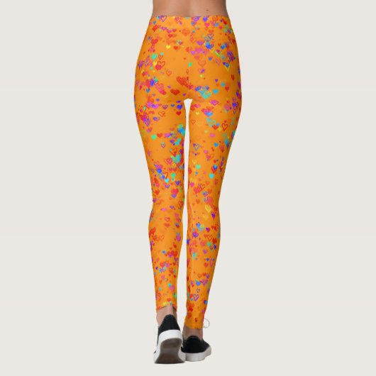 Leggings Oranje ontwerp met hart (Achterkant)