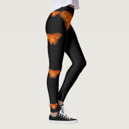 Leggings oranje vlinder in het donker
