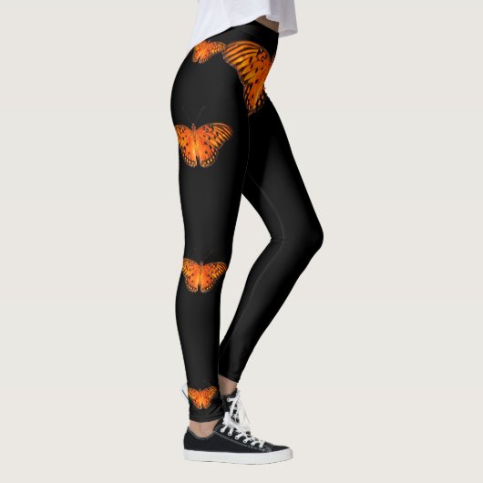 Leggings oranje vlinder in het donker (Rechts)