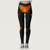 Leggings oranje vlinder in het donker (Voorkant)