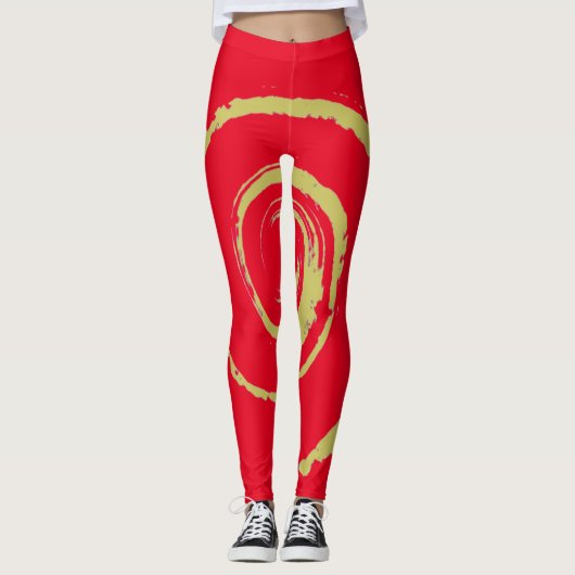 Leggings over alles afdrukken met Golden Twirl (Voorkant)