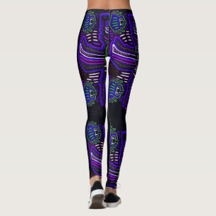 Leggings Paars en blauw Mola-afbeelding