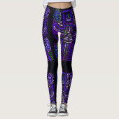 Leggings Paars en blauw Mola-afbeelding (Voorkant)