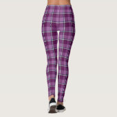Leggings Paars en Trendy Roze Schotse ruit (Achterkant)