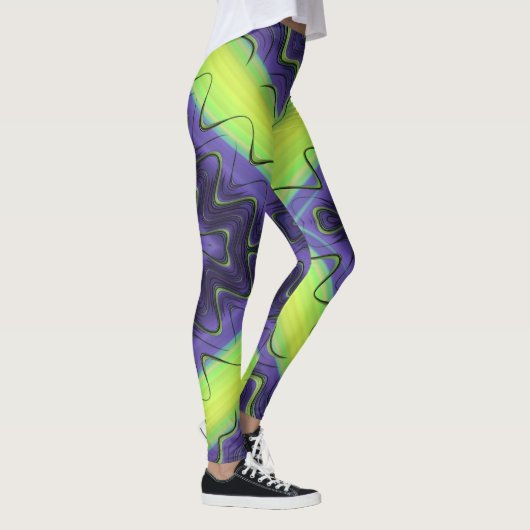 Leggings ~ paars geel ~ Origineel (Rechts)