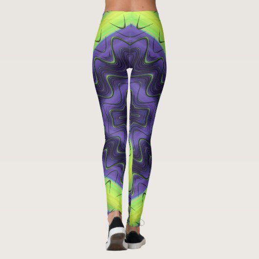 Leggings ~ paars geel ~ Origineel (Achterkant)