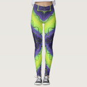 Leggings ~ paars geel ~ Origineel (Voorkant)