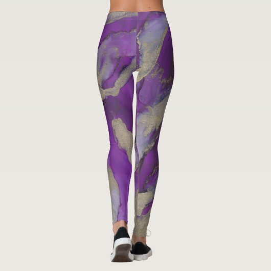 Leggings Paars/Gold Ink-ontwerp (Achterkant)