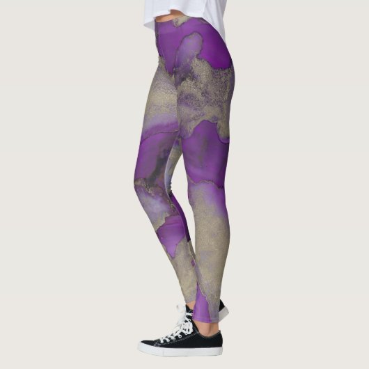 Leggings Paars/Gold Ink-ontwerp (Links)