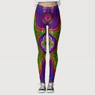 Leggings ~ paars groen roze ~ Origineel