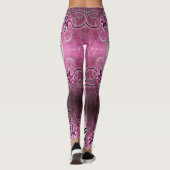 Leggings paarse batik abstract motief (Achterkant)