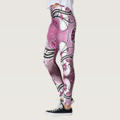 Leggings paarse batik abstract motief (Links)