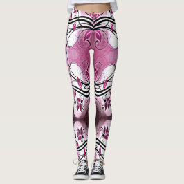 Leggings paarse batik abstract motief