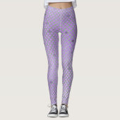 Leggings Paarse Mermaid Scale Pattern (Voorkant)