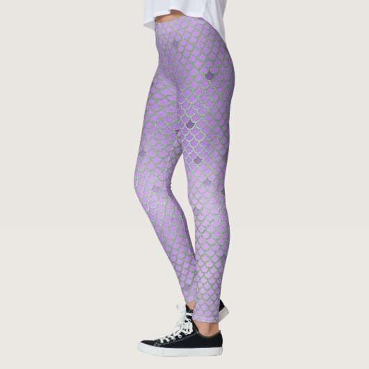 Leggings Paarse Mermaid Scale Pattern (Links)