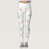 Leggings patroon flora, zwart-wit (Voorkant)