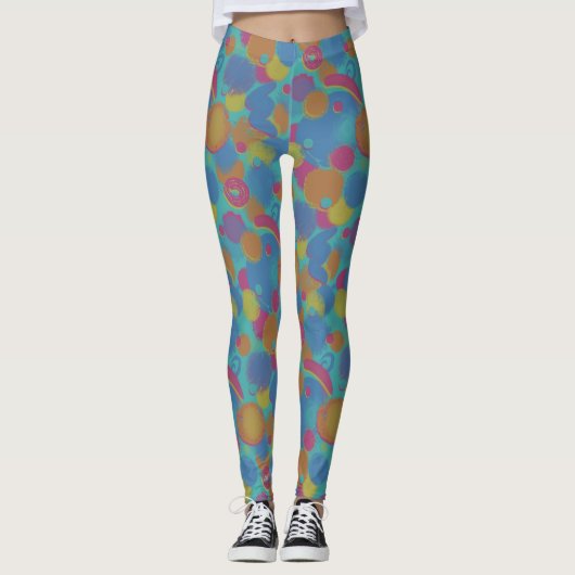 Leggings Penseelpatroon Retro (Voorkant)
