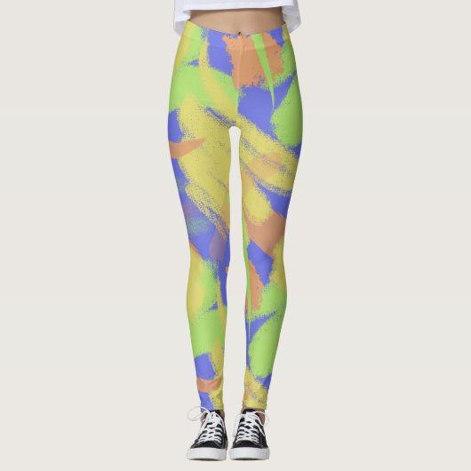 Leggings Penseelpatroon Retro (Voorkant)