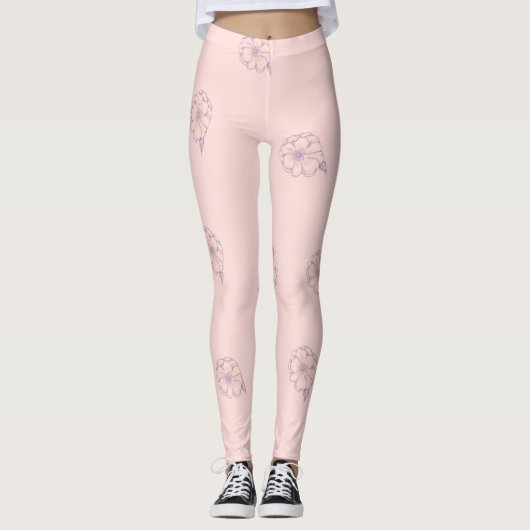 Leggings PINK BLOOM (Voorkant)