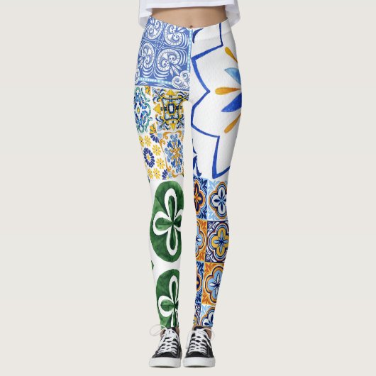 Leggings portugese tegels (Voorkant)