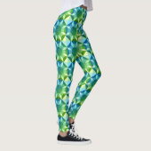 Leggings - Quiltpatroon in blues en greens (Rechts)