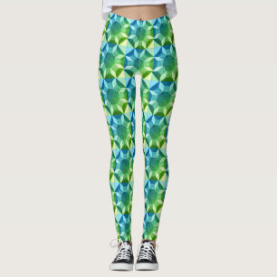 Leggings - Quiltpatroon in blues en greens