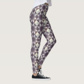 Leggings - Quiltpatroon in Paarse en witte (Rechts)