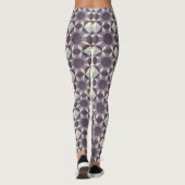 Leggings - Quiltpatroon in Paarse en witte (Achterkant)