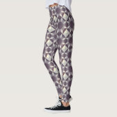 Leggings - Quiltpatroon in Paarse en witte (Links)