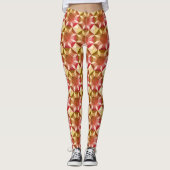 Leggings - Quiltpatroon in rood en geel (Voorkant)