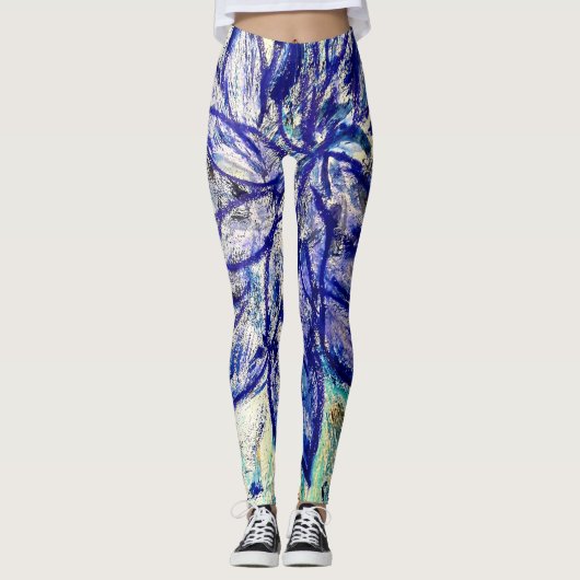 Leggings Rare Blue Dalhia (Voorkant)