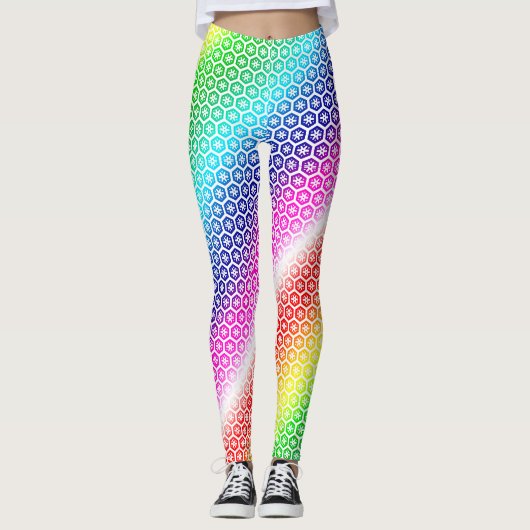 Leggings - Regenboogkleuren in witte afbeelding (Voorkant)