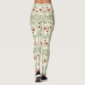 Leggings rode bloem en pijnboombladeren japanse st (Achterkant)
