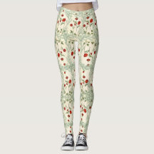 Leggings rode bloem en pijnboombladeren japanse st