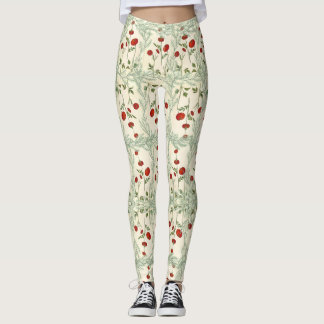 Leggings rode bloem en pijnboombladeren japanse st