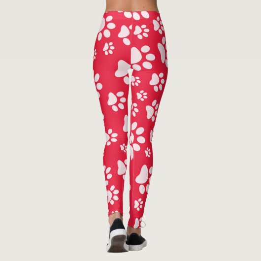 Leggings rode en witte pagina printpatronen voor v (Achterkant)