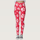 Leggings rode en witte pagina printpatronen voor v (Voorkant)