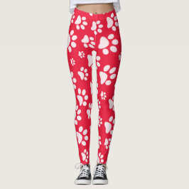 Leggings rode en witte pagina printpatronen voor v