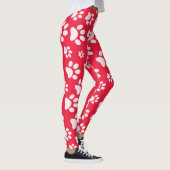 Leggings rode en witte pagina printpatronen voor v (Rechts)