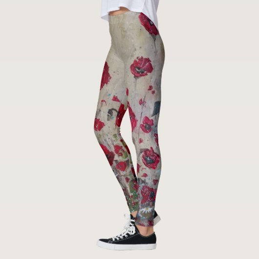 Leggings Rode papaver (Links)