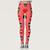 Leggings rode zwarte kus (Voorkant)